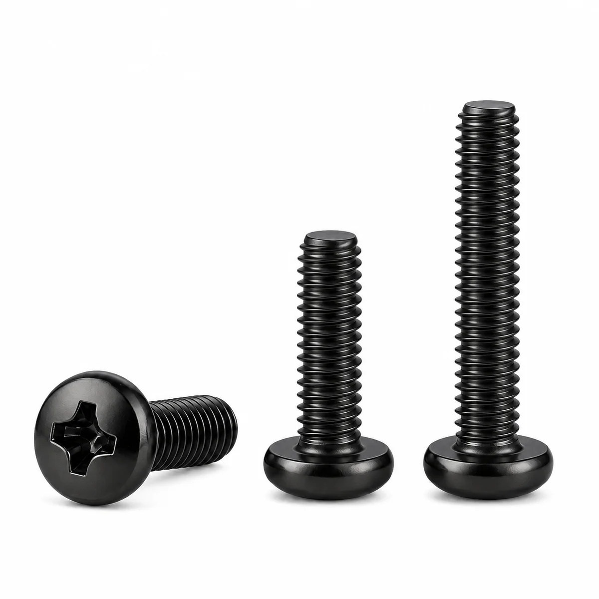 Large Pan Head Cross Machine Screws — Black Oxide — product photo