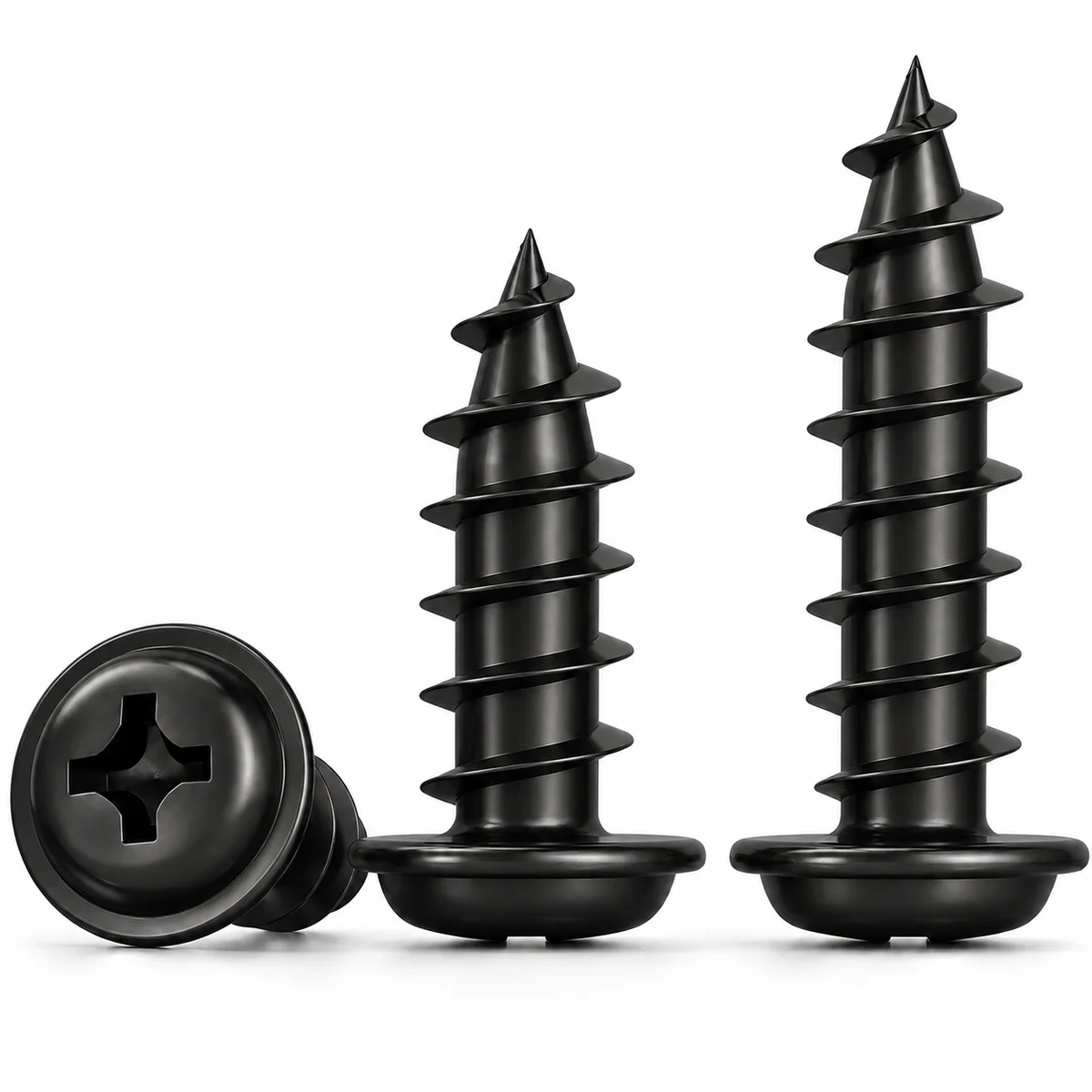 Pan Head Self-Tapping Screw & Washer Assemblies (PWA Series) — Black Oxide — product photo
