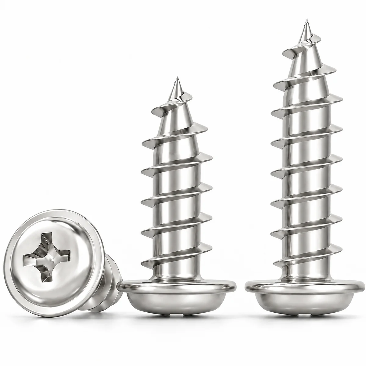 Pan Head Self-Tapping Screw & Washer Assemblies (PWA Series) — Nickel Plated — product photo