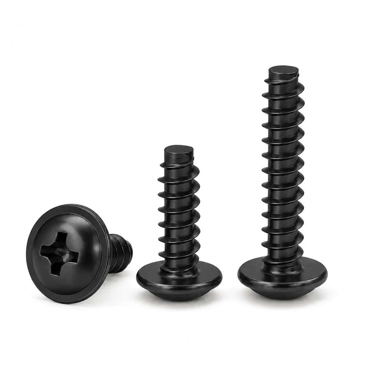 Pan Head Machine Screw & Washer Assemblies (PWB Series) — Black Oxide — product photo
