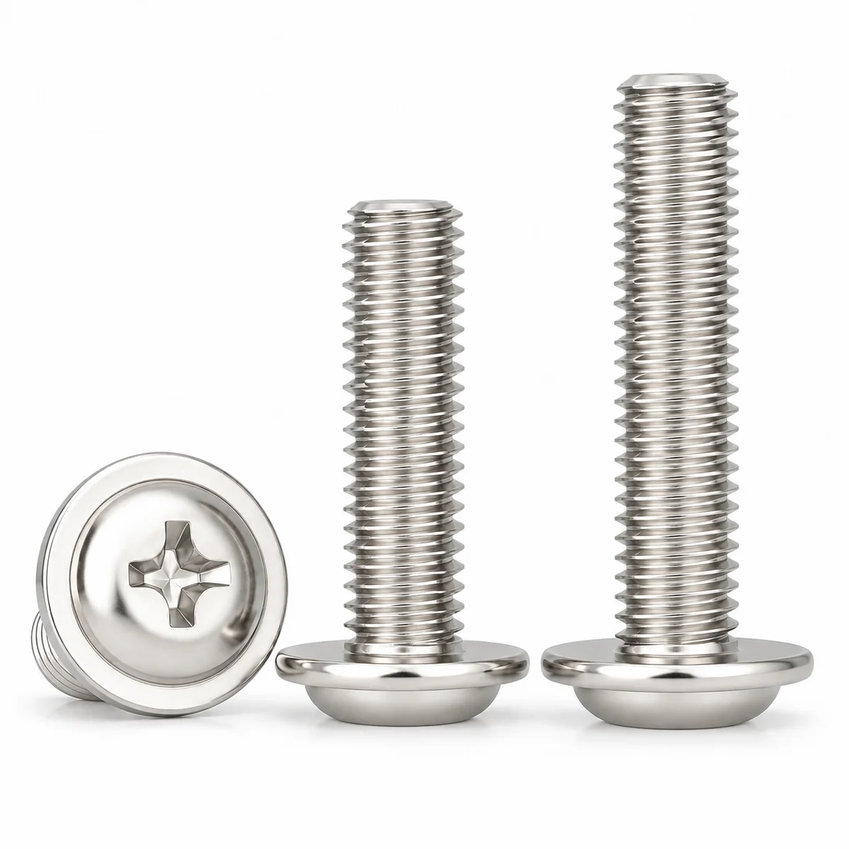 Pan Head Machine Screw & Washer Assemblies (PWM Series) — Nickel Plated — product photo