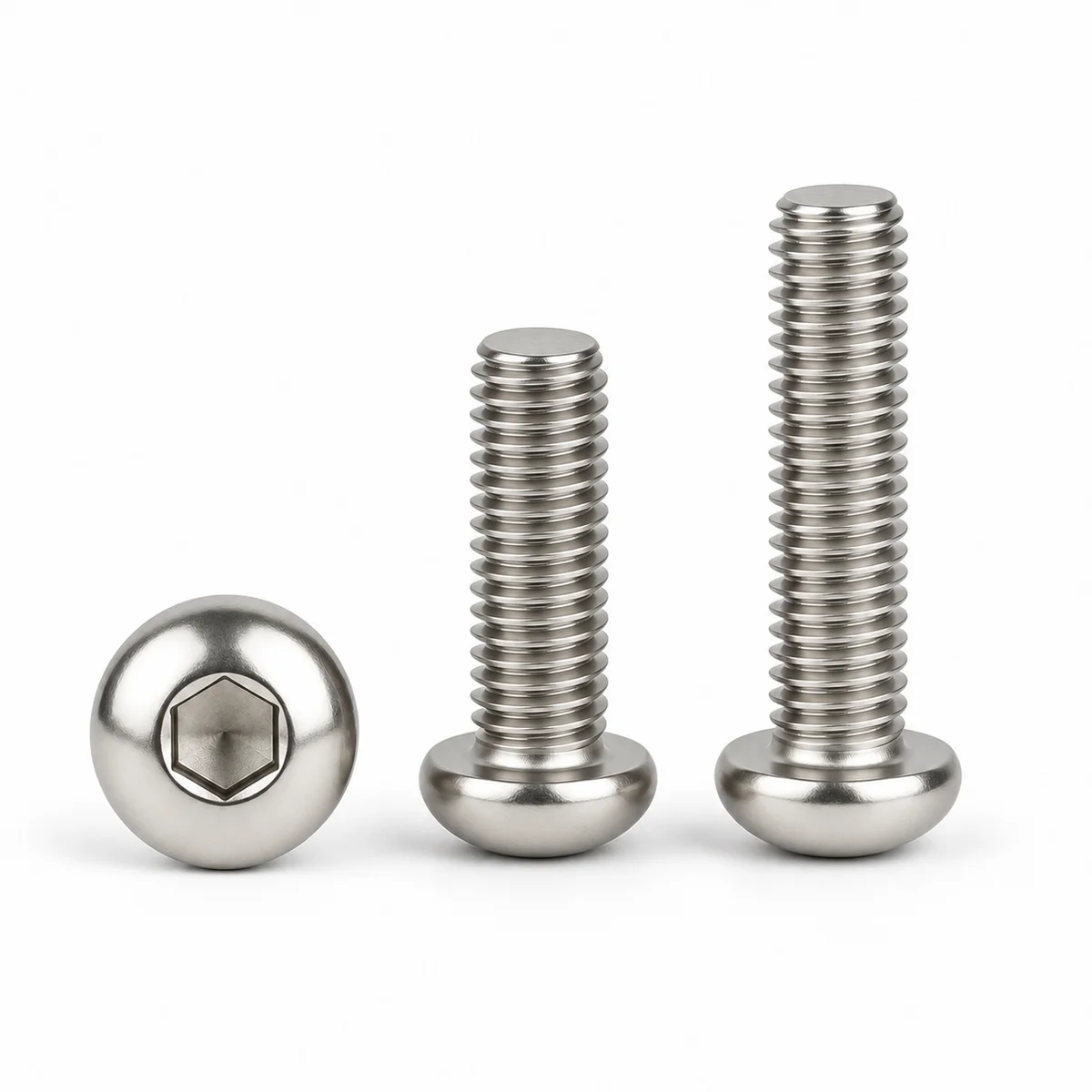 Button Head Hex Socket Screws — Nickel Plated — product photo