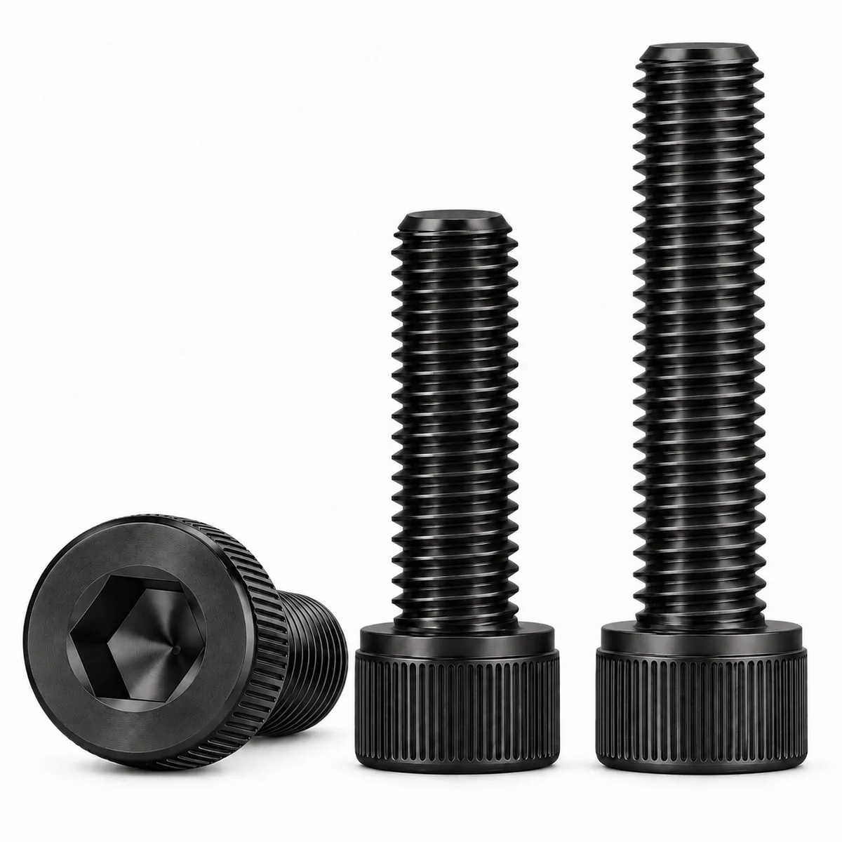 Knurled Socket Head Cap Screws — Black Oxide — product photo