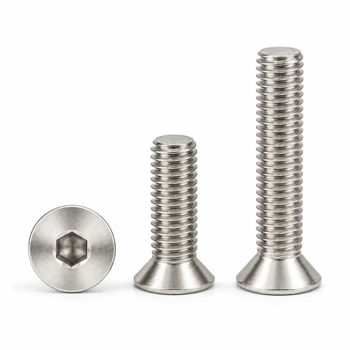 Countersunk Hex Socket Screws — Nickel Plated — product photo