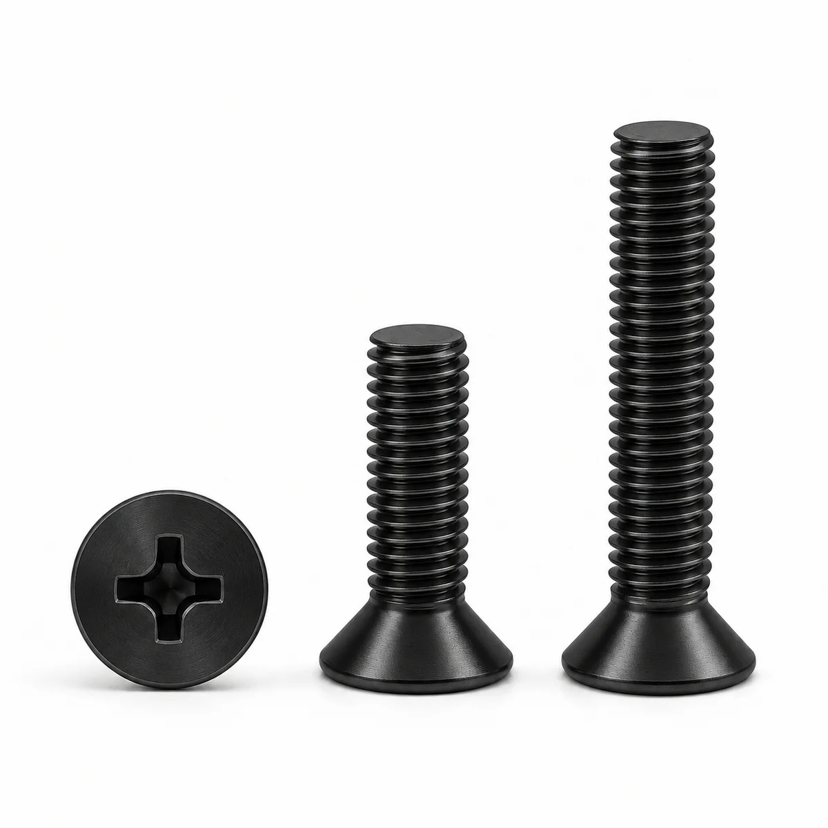 Countersunk Head Machine Screws (KM Series) — Black Oxide — product photo