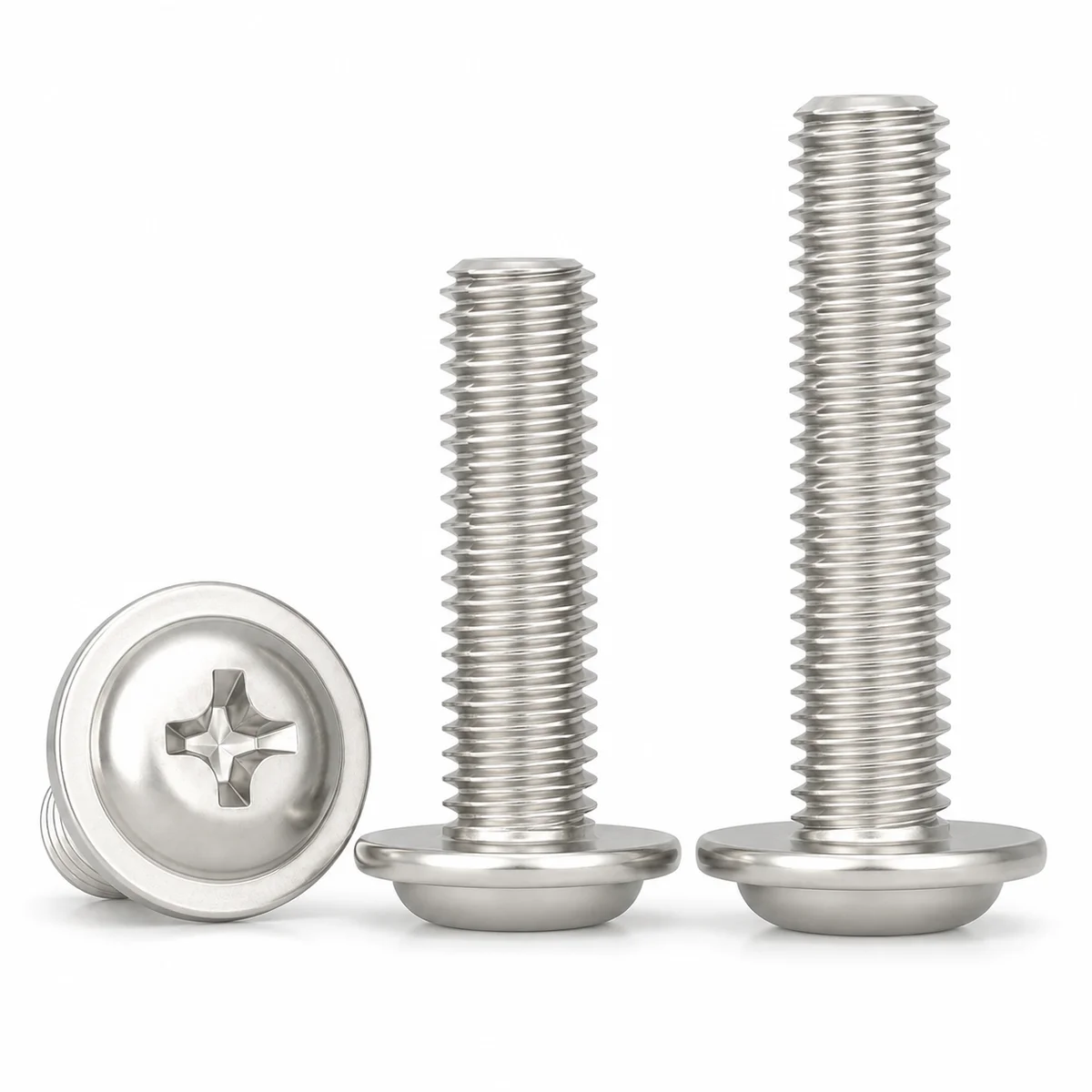 304 Stainless Pan Head Machine Screw & Washer Assemblies (PWM Series) — product photo
